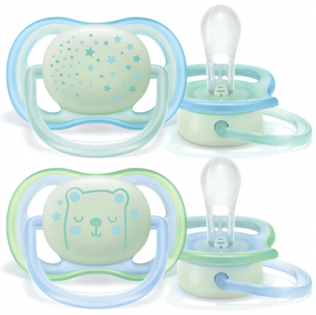 2 sucettes Ultra Air Nighttime  0-6 mois - Philips Avent