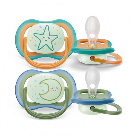2 sucettes Ultra Air Nighttime 18 mois + 