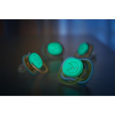 2 sucettes Ultra Air Nighttime 18 mois + 
