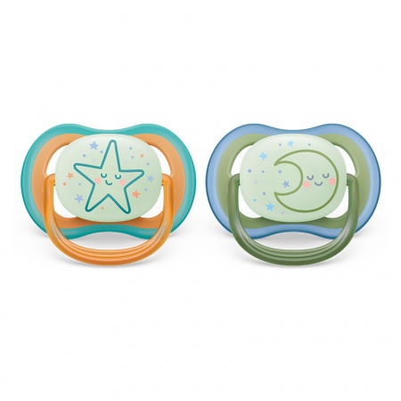 2 sucettes Ultra Air Nighttime 18 mois + 