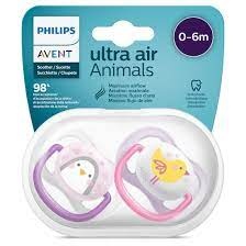 2 sucettes Ultra Animals Air 0-6 mois - Philips Avent