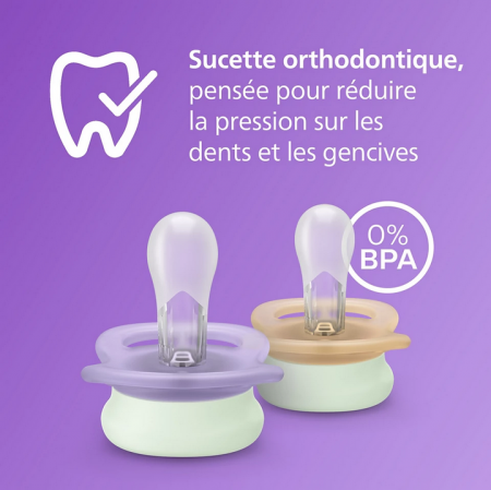 2 sucettes Ultra Star Nighttime 0-2 mois - Philips Avent