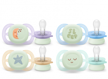 2 sucettes Ultra Star Nighttime 0-2 mois - Philips Avent