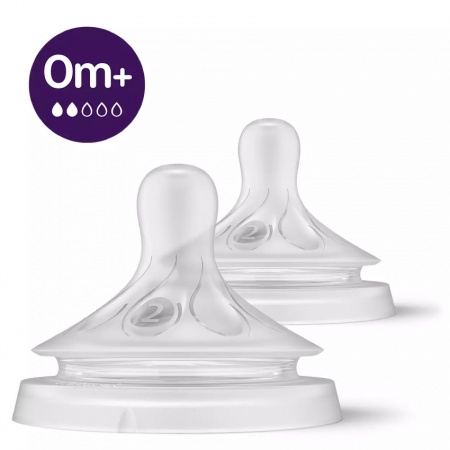 2 tétines Philips Avent Natural 0 mois + 2 trous