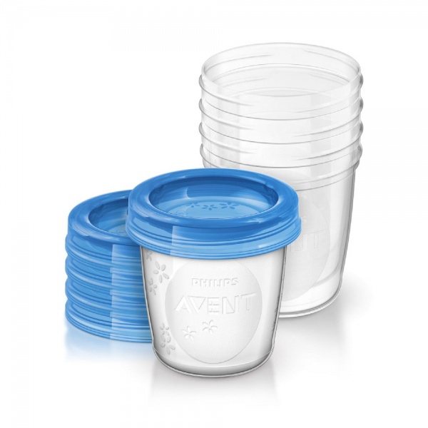 5 pots de conservation pour lait maternel