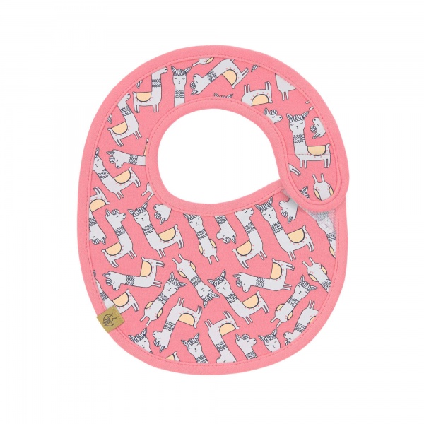 Bavoir L�ssig petit mod�le �ponge imperm�able Glama Lama Rose