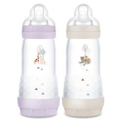 Biberons MAM 320ml x2 lilas + sable
