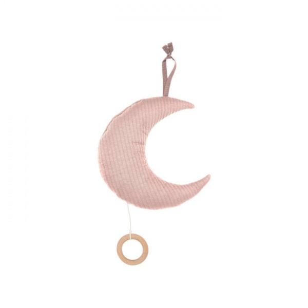 Bo�te � Musique Tissus Lune Rose Blush