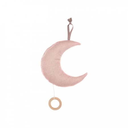 Boîte à Musique Tissus Lune Rose Blush