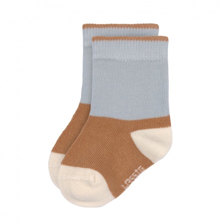 Chaussettes enfants GOTS, Bleu Clair Caramel 