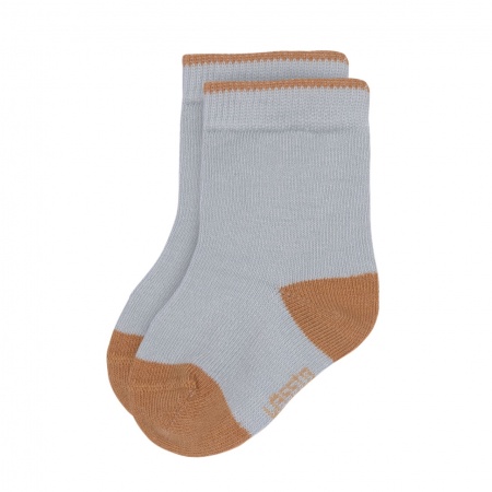 Chaussettes enfants GOTS, Bleu Clair Caramel 