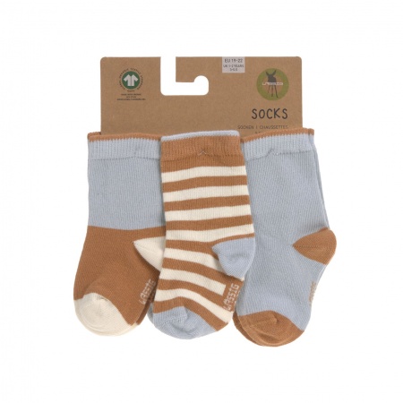 Chaussettes enfants GOTS, Bleu Clair Caramel 