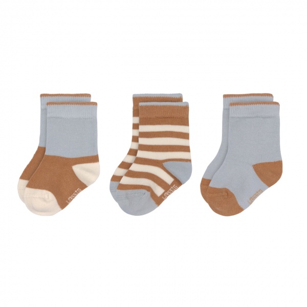 Chaussettes enfants GOTS, Bleu Clair Caramel 