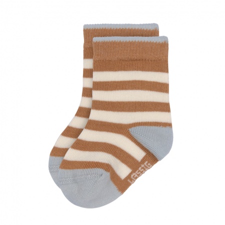 Chaussettes enfants GOTS, Bleu Clair Caramel 