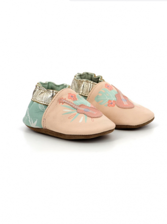 Chaussons cuir Robeez Eyes On You rose