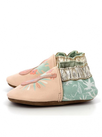 Chaussons cuir Robeez Eyes On You rose