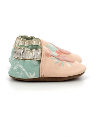 Chaussons cuir Robeez Eyes On You rose