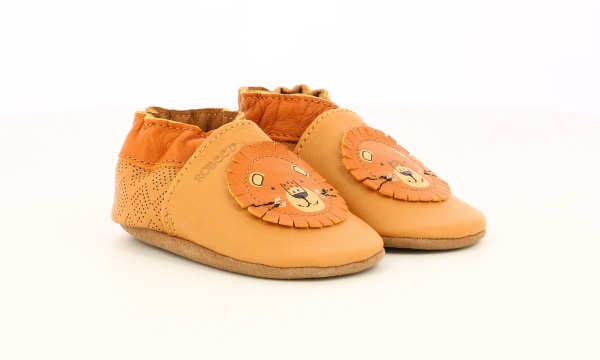 Chaussons cuir Robeez Grooar camel