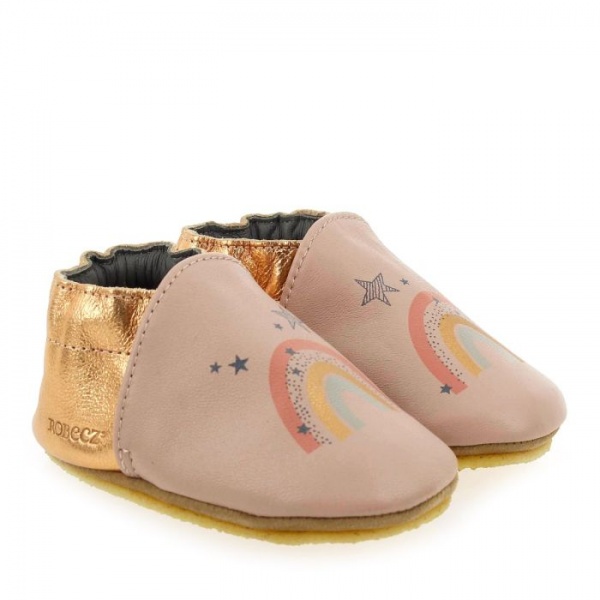 Chaussons cuir Robeez Modern Rainbow