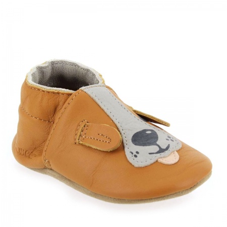 Chaussons cuir Robeez Sweety Dog Camel