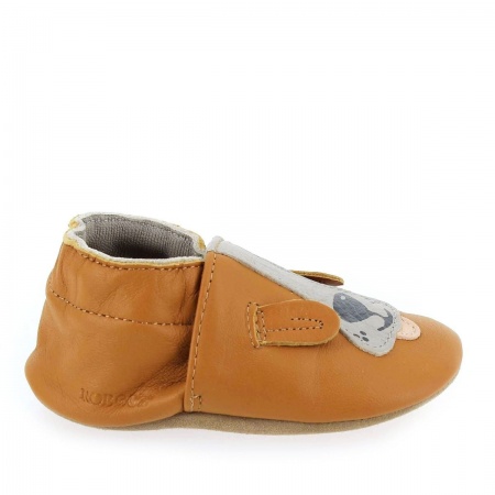 Chaussons cuir Robeez Sweety Dog Camel