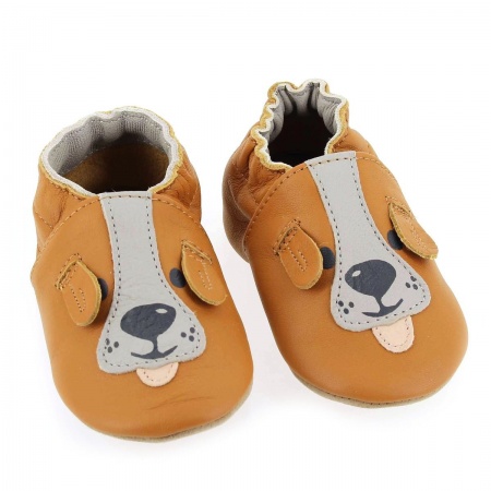Chaussons cuir Robeez Sweety Dog Camel