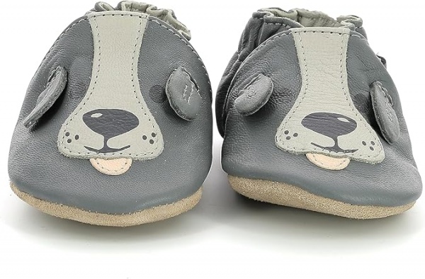 Chaussons cuir Robeez Sweety Dog Gris