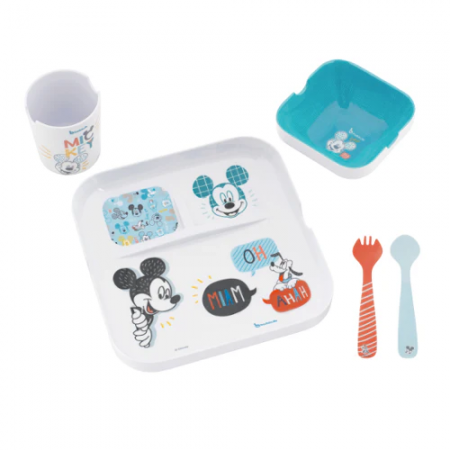 Coffret Repas Melaminé 5 Pieces Mickey