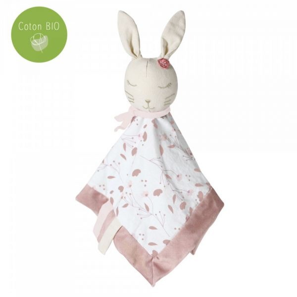 Doudou Mouchoir Lapin Rose - Rose et Lili