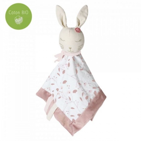 Doudou Mouchoir Lapin Rose - Rose et Lili