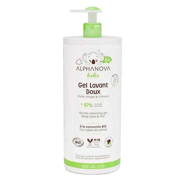 Gel dermonettoyant bio alphanova avec pompe 900ml