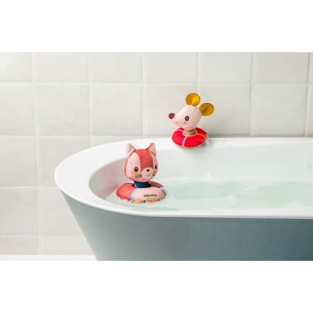 Jouets de bain flottants - Jeanne le chat et sa souris avec bouées