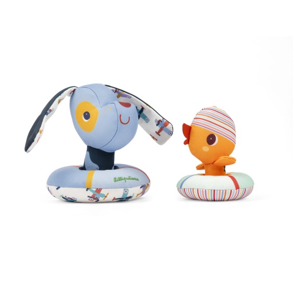 Jouets de bain flottants - Jules le chien et son canard avec bou�es