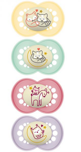 Lot de 2 Sucettes MAM Original Nuit 6 mois +