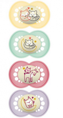 Lot de 2 Sucettes MAM Original Nuit 6 mois +