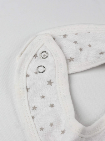Lot de 3 bavoirs bébé en mousseline Etoile Trois Kilos Sept  