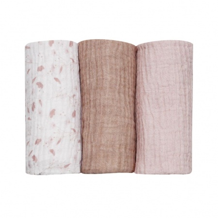 Lot de 3 Langes en Mousseline 100% coton