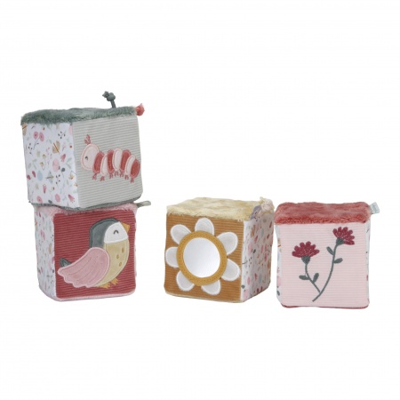 Lot de 4 cubes Tissu Flowers & Butterflies