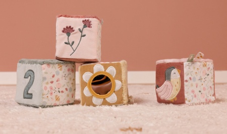 Lot de 4 cubes Tissu Flowers & Butterflies