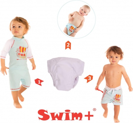 Maillot couche clipsable swim+  Petit Viking bleu ciel 4-8kg