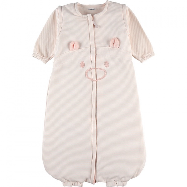 Noukies Gigoteuse nomade 90 cm en Sweatoloudoux Ray� Bleu