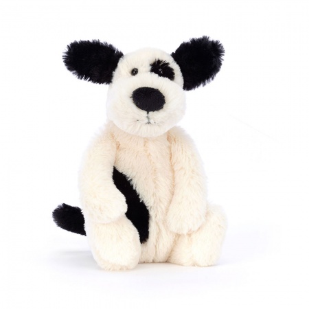 Peluche Jellycat Chien Bashful black and cream small