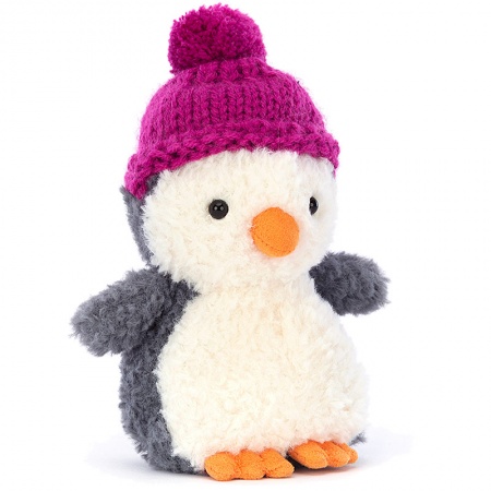 Peluche Jellycat Wee Pingouin avec Bonnet violet