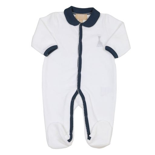 Pyjama blanc � liseret bleu Sophie La Girafe