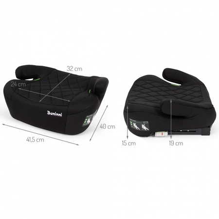 Siège Auto Réhausseur i-Size Avena Noir Isofix Baninni 
