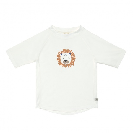 T-Shirt anti-uv Lässig manches courtes Lion blanc