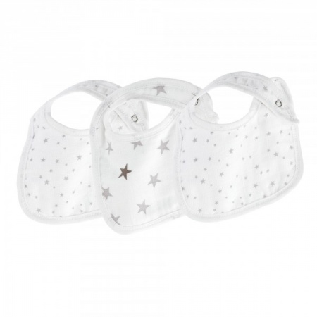Trois Kilos Sept  Lot de 3 bavoirs naissance en mousseline 100% coton